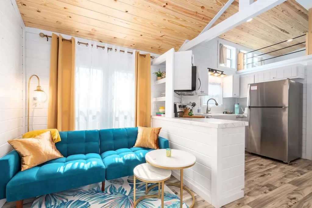 The interior of a tiny home 