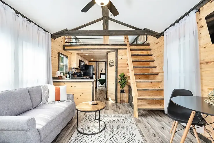 An interior of a tiny home